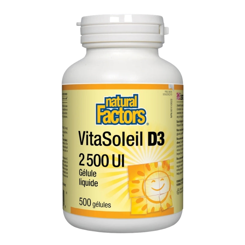 Natural Factors VitaSoleil D3 - 2500 UI 500 gélules
