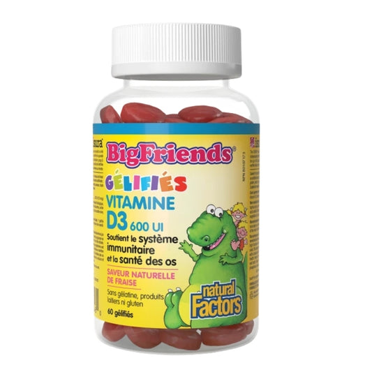 Natural Factors Vitamine D3 600 UI - Big Friends - Saveur Naturelle De Fraise