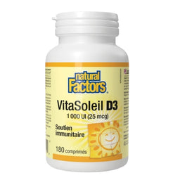 Natural Factors VitaSoleil D3 comprimés - 1 000 UI- 180