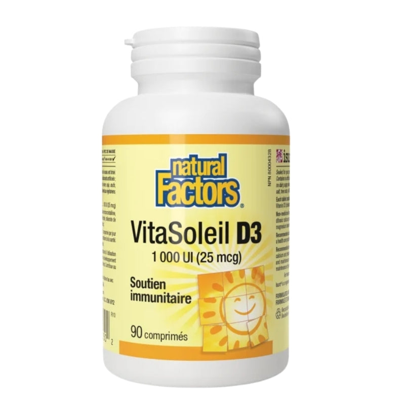 Natural Factors VitaSoleil D3 comprimés - 1 000 UI- 60