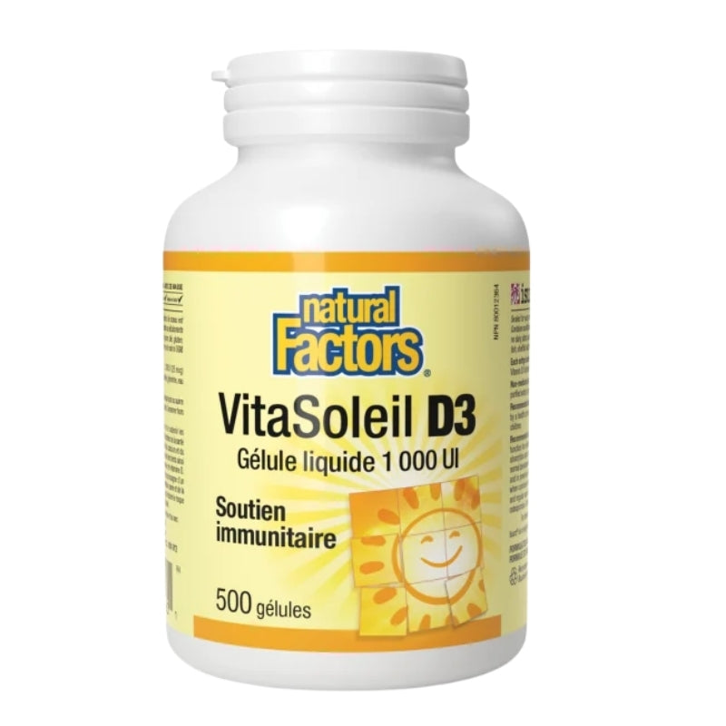 Natural Factors VitaSoleil D3 gélules - 1 000 UI 500