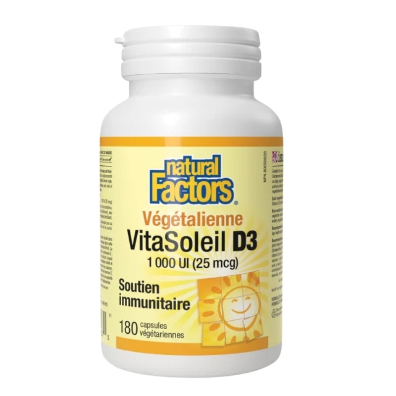 Natural Factors VitaSoleil D3 végétalienne  - 1 000 UI