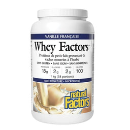 Natural Factors Whey Factors Protéine de petit-lait - Vanille française