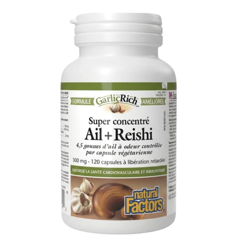 Natural Factors GarlicRich Super concentré Ail+Reishi 300 mg