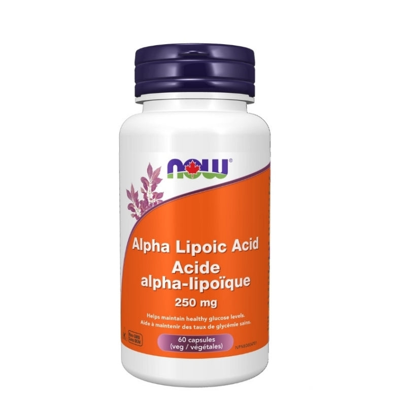 now acide alpha-lipoique 250mg 60 capsules végétales