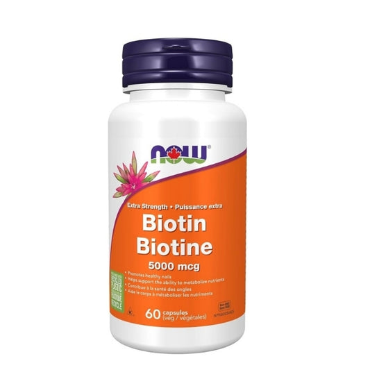 now biotine puissance extra 5000 mcg 60 capsules végétales