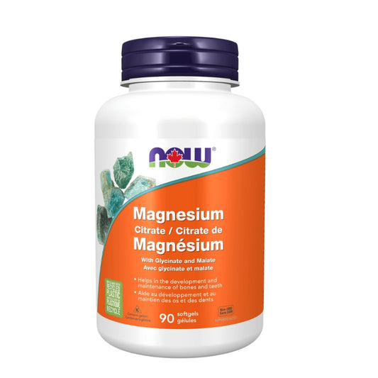 now citrate de magnésium sans ogm avec glycinate et malate 90 gélules