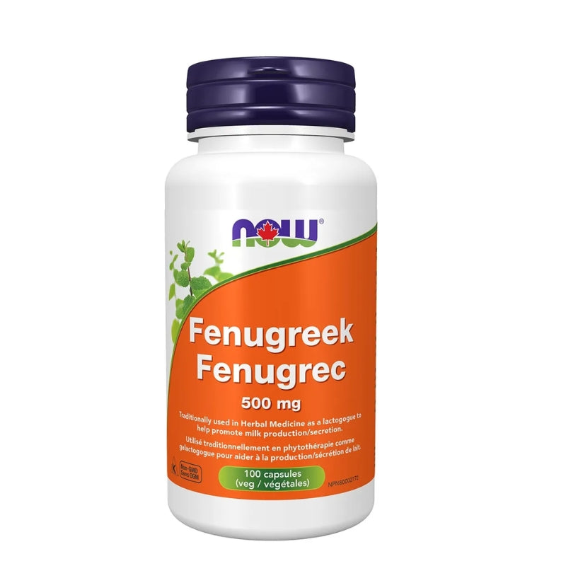 now fenugrec 500mg phytothérapie sécrétion de lait 100 capsules végétales