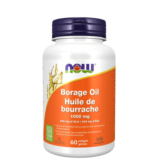 Now Huile de Bourrache Acides gras essentiels Santé générale Pressée à froid