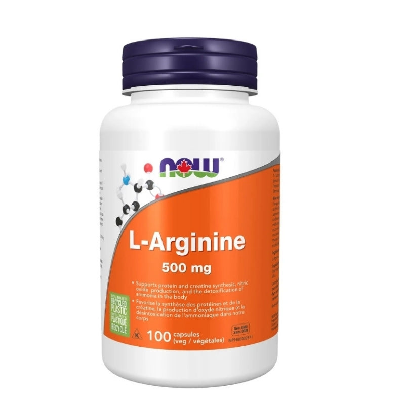 now l-arginine 500 mg 100 capsules sans ogm