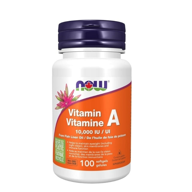 now vitamine a 10 000 ui l'huile fois de poisson maintien de la vue vision nocturne 100 gélules