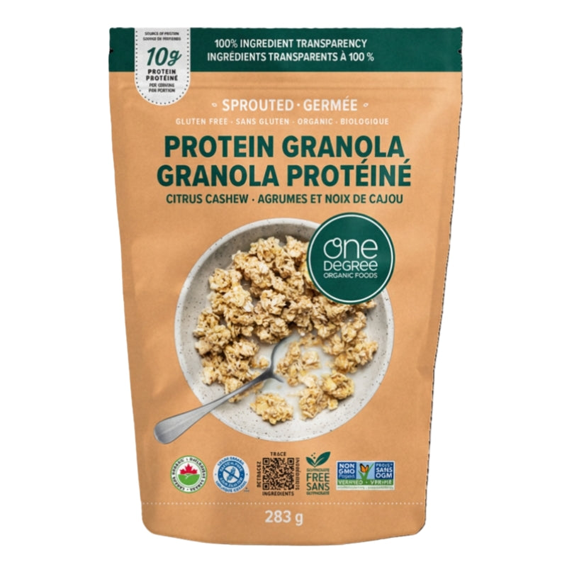 One Degree Organic Foods - Granola protéiné - Agrumes & noix de cajou - 283 g