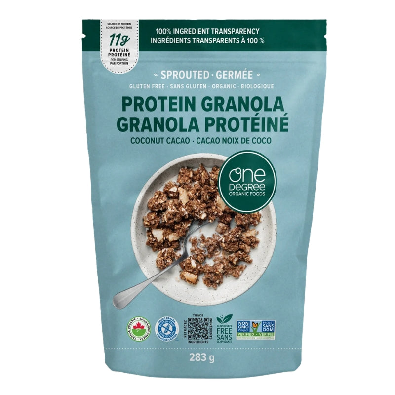 One Degree Organic Foods - Granola protéiné - Cacao & noix de coco - 283 g