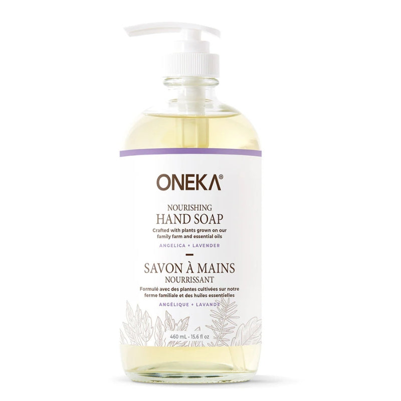 Oneka - Savon à mains nourrissant - Angélique + lavande - 460 ml