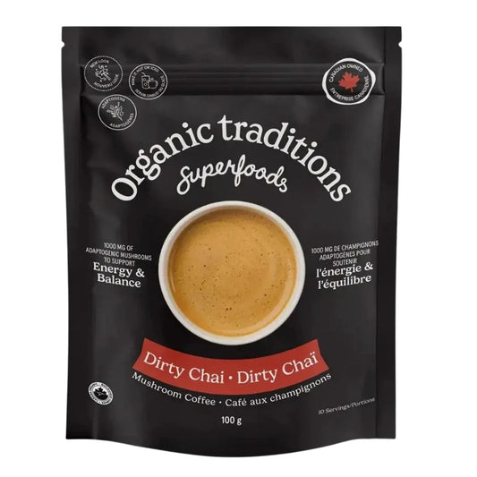 Organic Traditions Mélange De Café Aux Champignons -Dirty Chaï