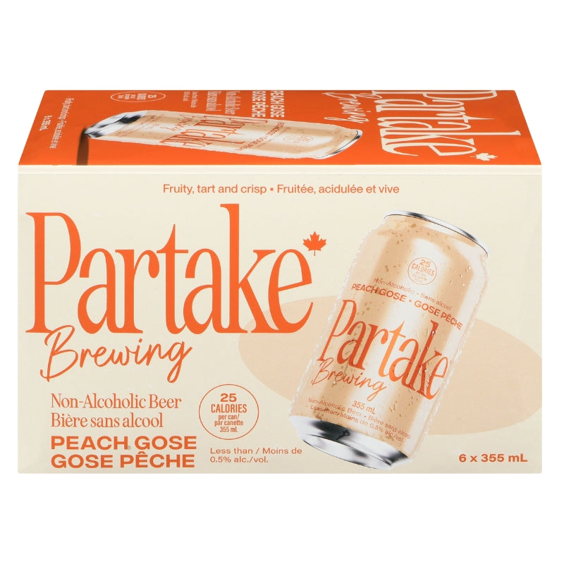 Partake - Bière sans alcool - Gose pêche - 6 X 355 ml