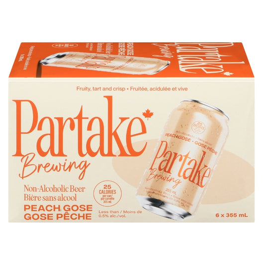 Partake - Bière sans alcool - Gose pêche - 6 X 355 ml