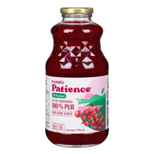 Patience fruits & co - Jus de Canneberge Pur Bio - 946 ml
