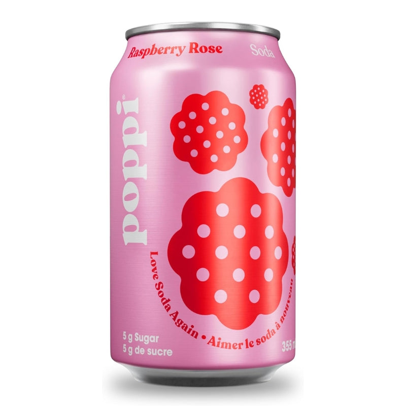 Poppi - Soda - framboise et rose - 355 ml