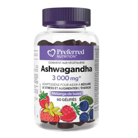 Preferred nutrition - Ashwagandha 3000 mg - Mélange de baies - 60 gel