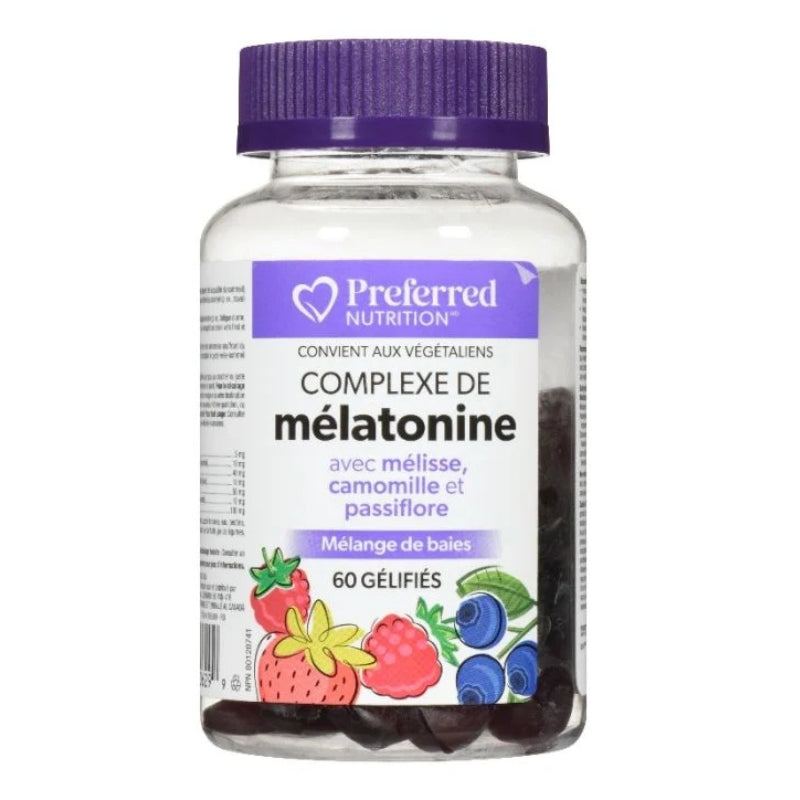 Preferred nutrition - Complexe de mélatonine - Mélange de baies - 60 gel