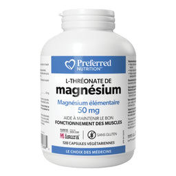 Preferred Nutrition - L-Thréonate de magnésium - 50 mg - 120 caps