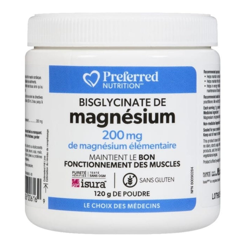 Preferred Nutrition - Magnesium Bisglycinate 200 mg - Poudre - 120 g