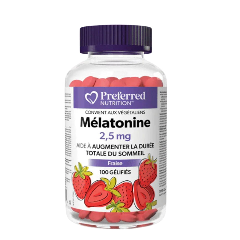 Preferred nutrition - Mélatonine 2.5 mg - Fraise - 100 gel