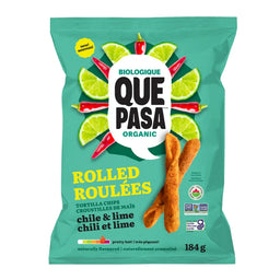 que pasa chips de tortilla roulees-chili et lime 184g