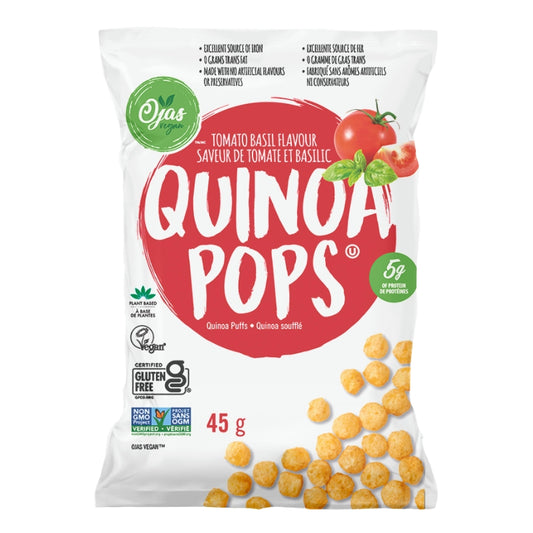 Quinoa Pops - Quinoa soufflé - saveur tomate et basilic - 45 g