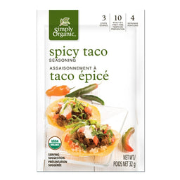 Simply organic - Assaisonnement à taco épicé - 32 g