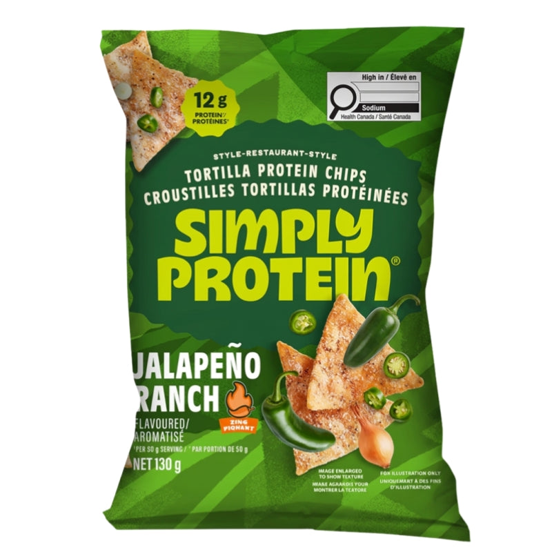 Simply Protein - Croustilles tortillas protéinées - Jalapeno ranch - 130 g