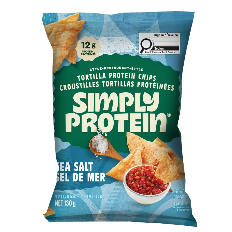 Simply Protein - Croustilles tortillas protéinées - Sel de mer - 130 g