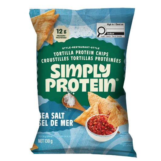Simply Protein - Croustilles tortillas protéinées - Sel de mer - 130 g