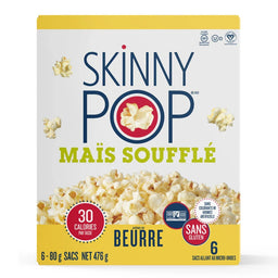Skinny Pop - Mais soufflé en boîte pour micro-ondes au beurre - 474 g