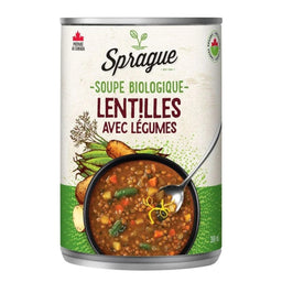 Sprague - Soupe bio - Lentilles aux légumes - 398 ml