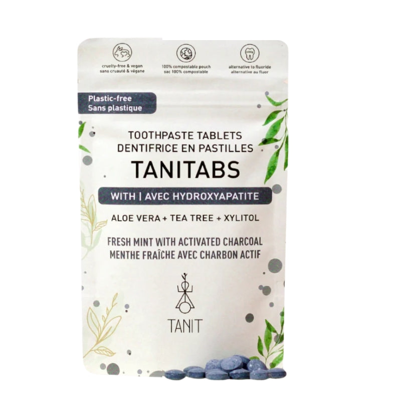 tanit Dentifrice en pastilles Menthe Fraîche + Charbon Actif