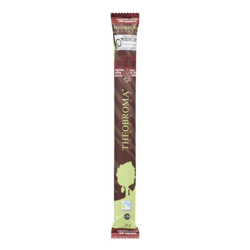 Theobroma - Barre de chocolat noir 72% - Éclats de café espresso - 35 g
