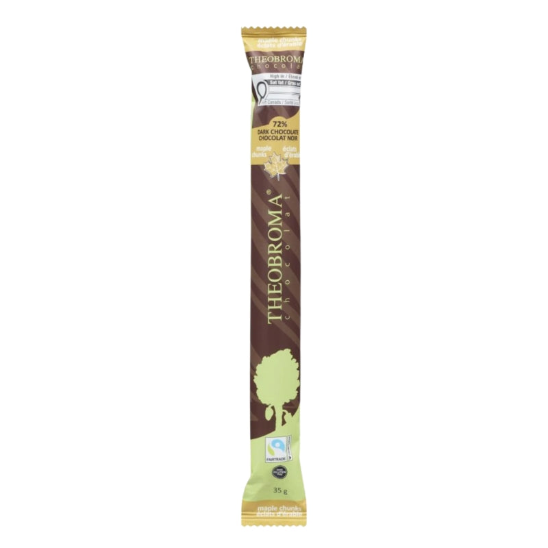 Theobroma - Barre de chocolat noir 72% - Éclats d'érable - 35 g