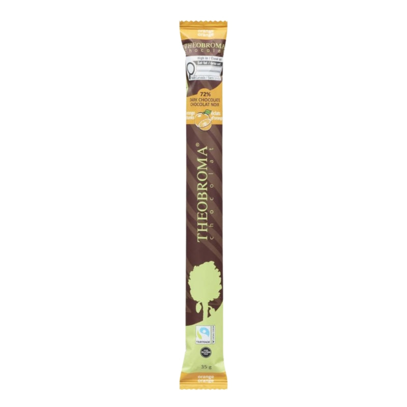 Theobroma - Barre de chocolat noir 72% - Éclats d'orange - 35 g