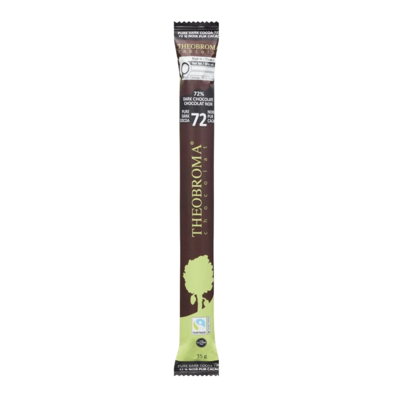 Theobroma - Barre de chocolat noir 72% - Pur cacao - 35 g