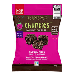 Theobroma - Bouchées de chocolat noir croustillantes Chunkies - Framboises  - 37 g
