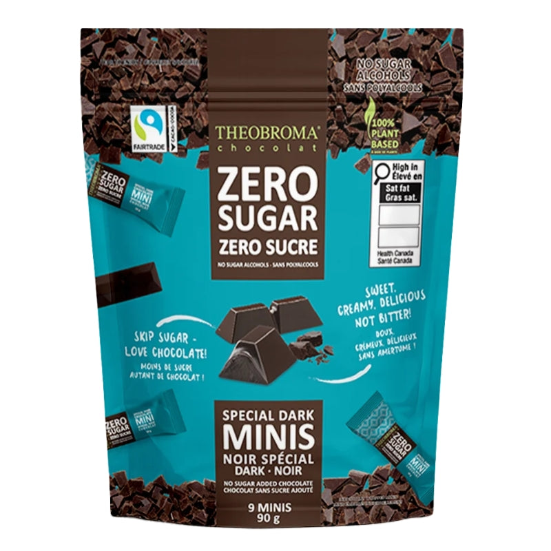 Theobroma - Minis barres chocolat noir - zero sucre - 90 g