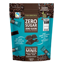 Theobroma - Minis barres chocolat noir - zero sucre - 90 g
