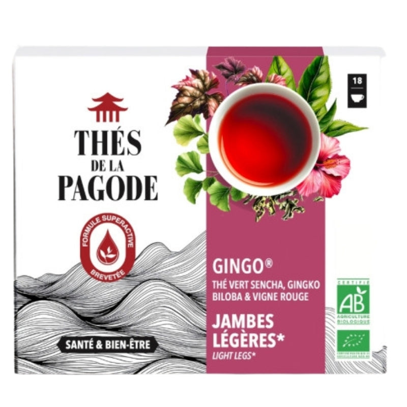 Thés de la Pagode Gingo Thé vert bio - Jambes légères