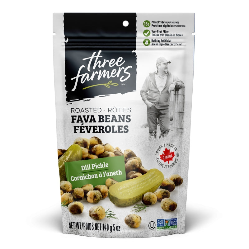 Three Farmers Féveroles Rôties Au Cornichon À L'Aneth Végan Sans gluten sans OGM