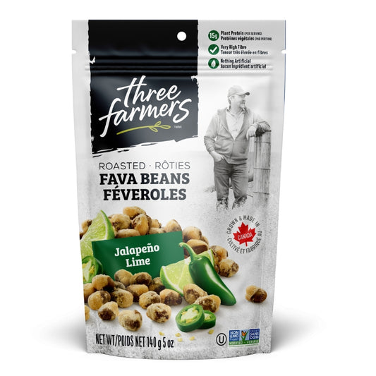 Three Farmers Féveroles Rôties Au Jalapeño Et À La Lime Végane Sans gluten Cultivé au Canada