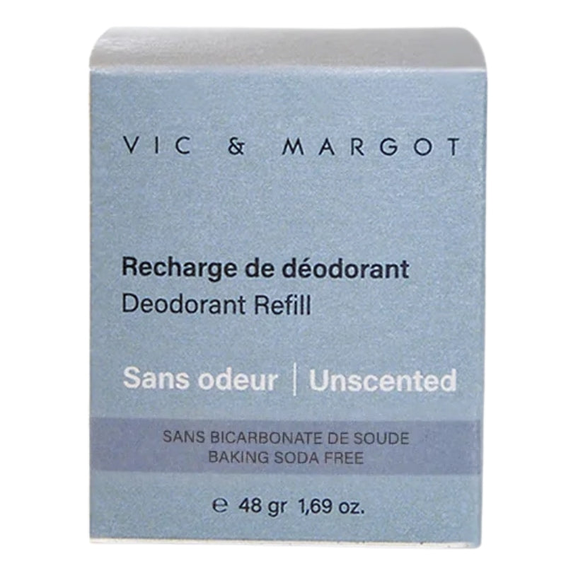 Vic & Margo - Recharge de déodorant - Sans odeur sans bicarbonate de soude - 48 g