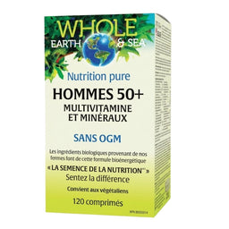 Whole Earth & Sea  Hommes 50+ Multivitamines et Minéraux 120 comprimés