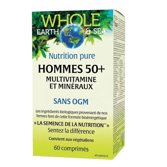 Whole Earth & Sea  Hommes 50+ Multivitamines et Minéraux 60 comprimés